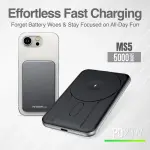 BATERÍA EXTERNA MAGNÉTICA MS5 DE 5000MAH DE ALUMINIO ARGPB1160